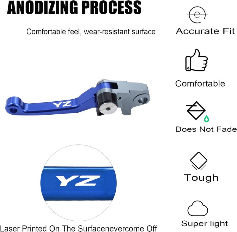 GWH CNC Aluminum Motorcycle Foldable Brake Clutch Lever Handle for YZ125/YZ250 (15-22), YZ250F/YZ450F (09-22), YZ125X/YZ250X (16-22), YZ450FX/YZ426F (19-22) - Image 5